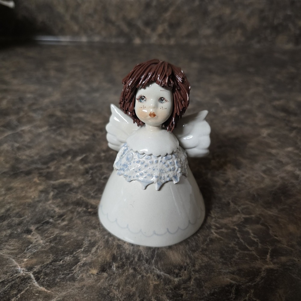 Zampiva spaghetti hair figurine Bell Angel Signed